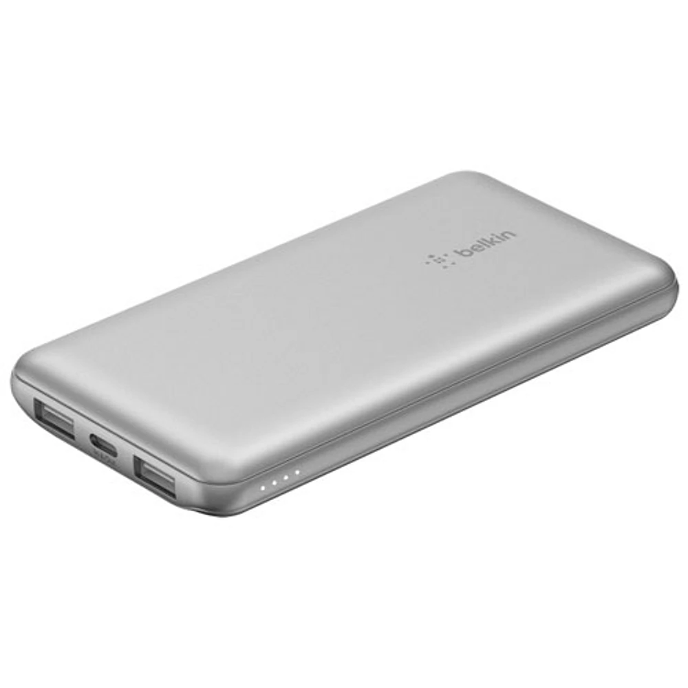 Belkin BoostCharge 10000 mAh USB-A/USB-C 15W PD Power Bank - Silver