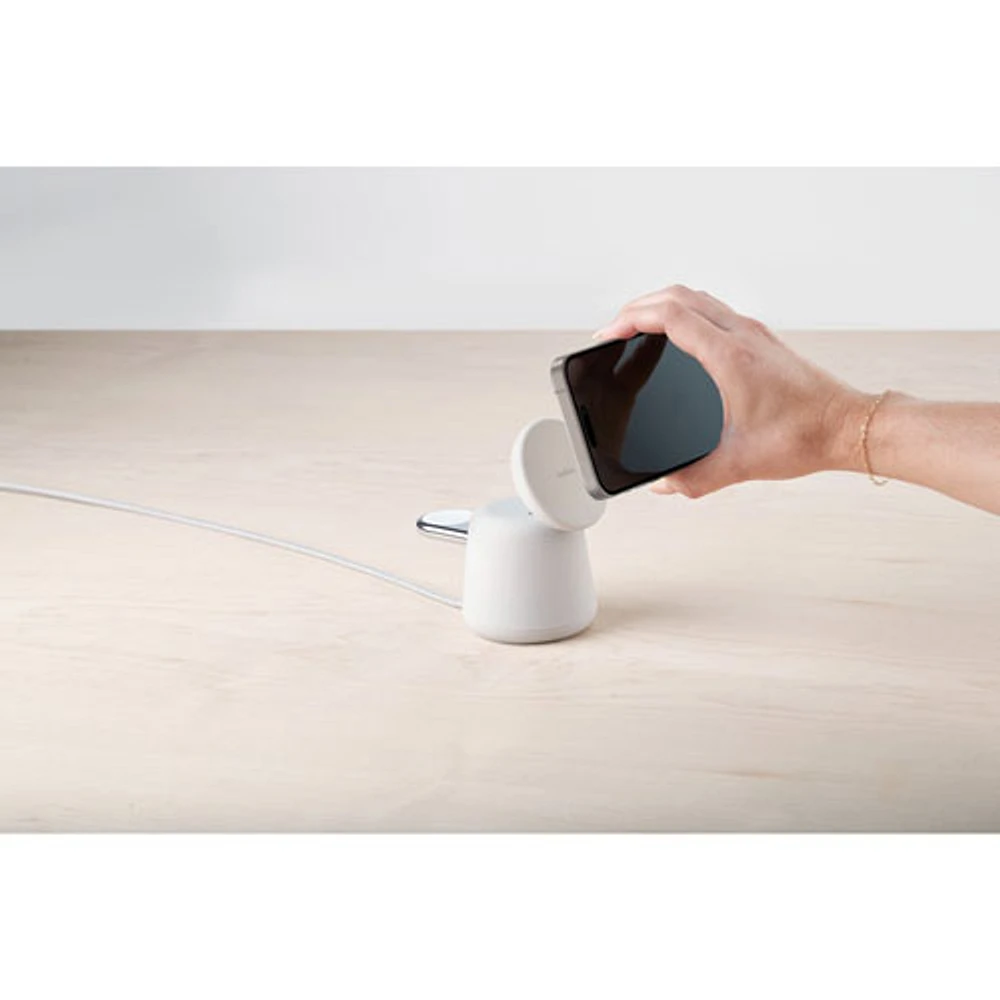 Belkin BoostCharge Pro 2-in-1 Wireless Charging Dock with MagSafe for iPhone & Apple Watch - Sand