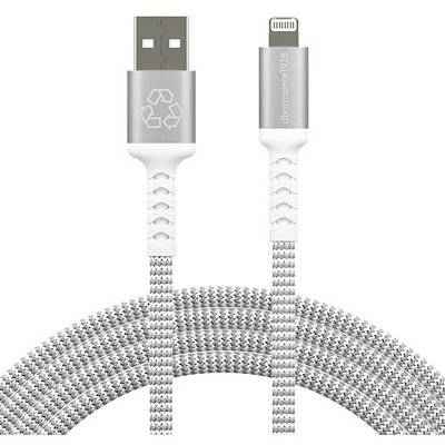 Câble tissé USB-A à Lightning de 2,5 m (8 pi) de dbramante1928 (DB-CB25ALGRU510) - Blanc