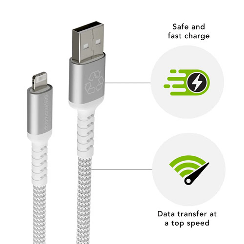 dbramante1928 2.5m (8ft) USB-A to Lightning Braided Cable (DB-CB25ALGRU510) - White