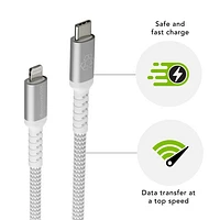 dbramante1928 2.5m (8ft) USB-C to Lightning Braided Cable (DB-CB25CLGRU512) - White