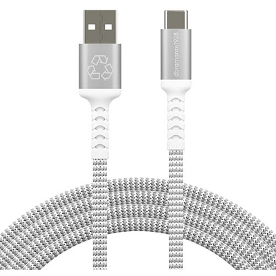 Câble tissé USB-A à USB-C de 2,5 m (8 pi) de dbramante1928 (DB-CB25ACGRU509) - Blanc