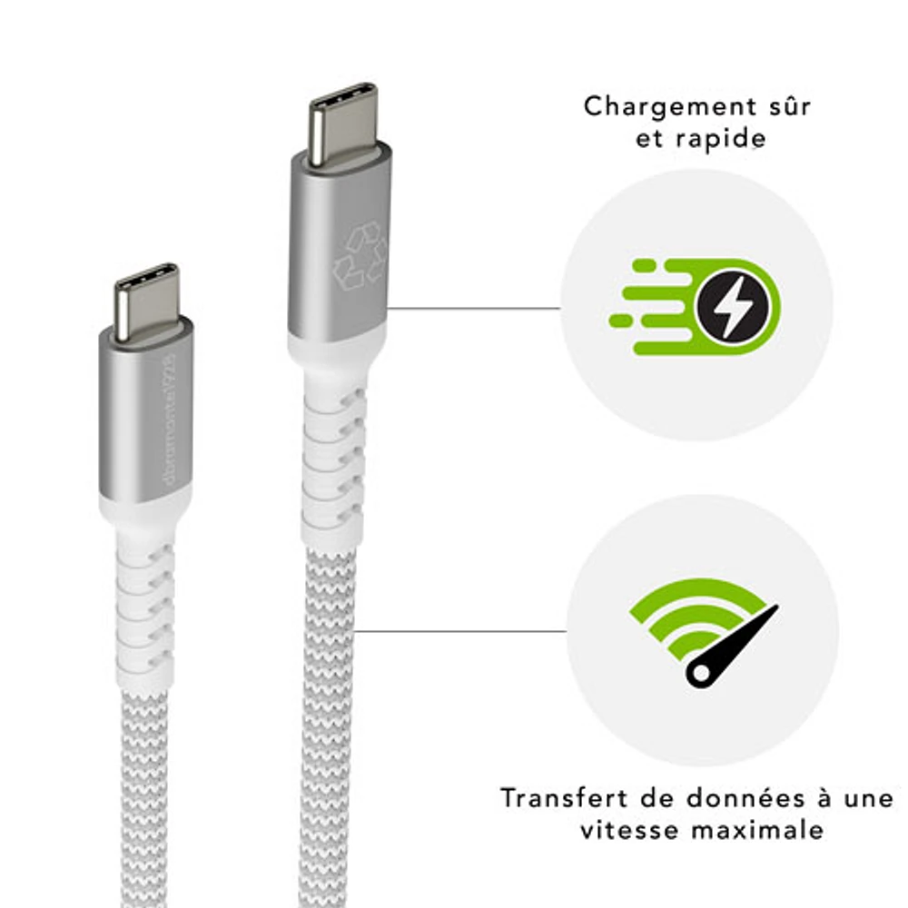 dbramante1928 1.2m (3.94ft) USB-C to USB-C Braided Cable (DB-CB12CCGRU507) - White