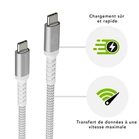 dbramante1928 1.2m (3.94ft) USB-C to USB-C Braided Cable (DB-CB12CCGRU507) - White