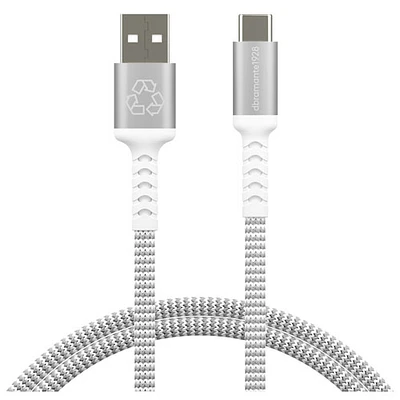 Câble tissé USB-A à USB-C de 1,2 m (3,94 pi) de dbramante1928 (DB-CB12ACGRU505) - Blanc