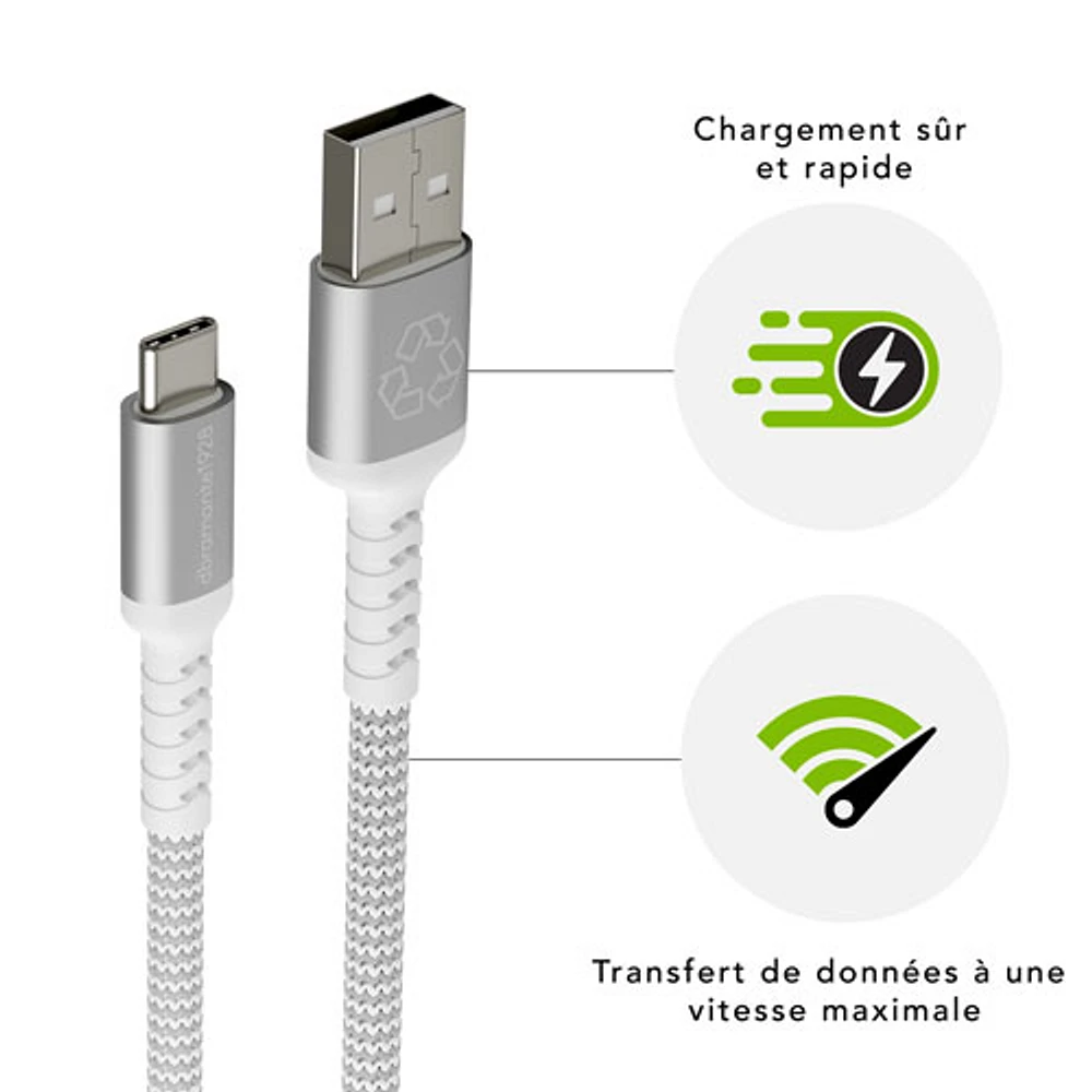 dbramante1928 1.2m (3.94ft) USB-A to USB-C Braided Cable (DB-CB12ACGRU505) - White