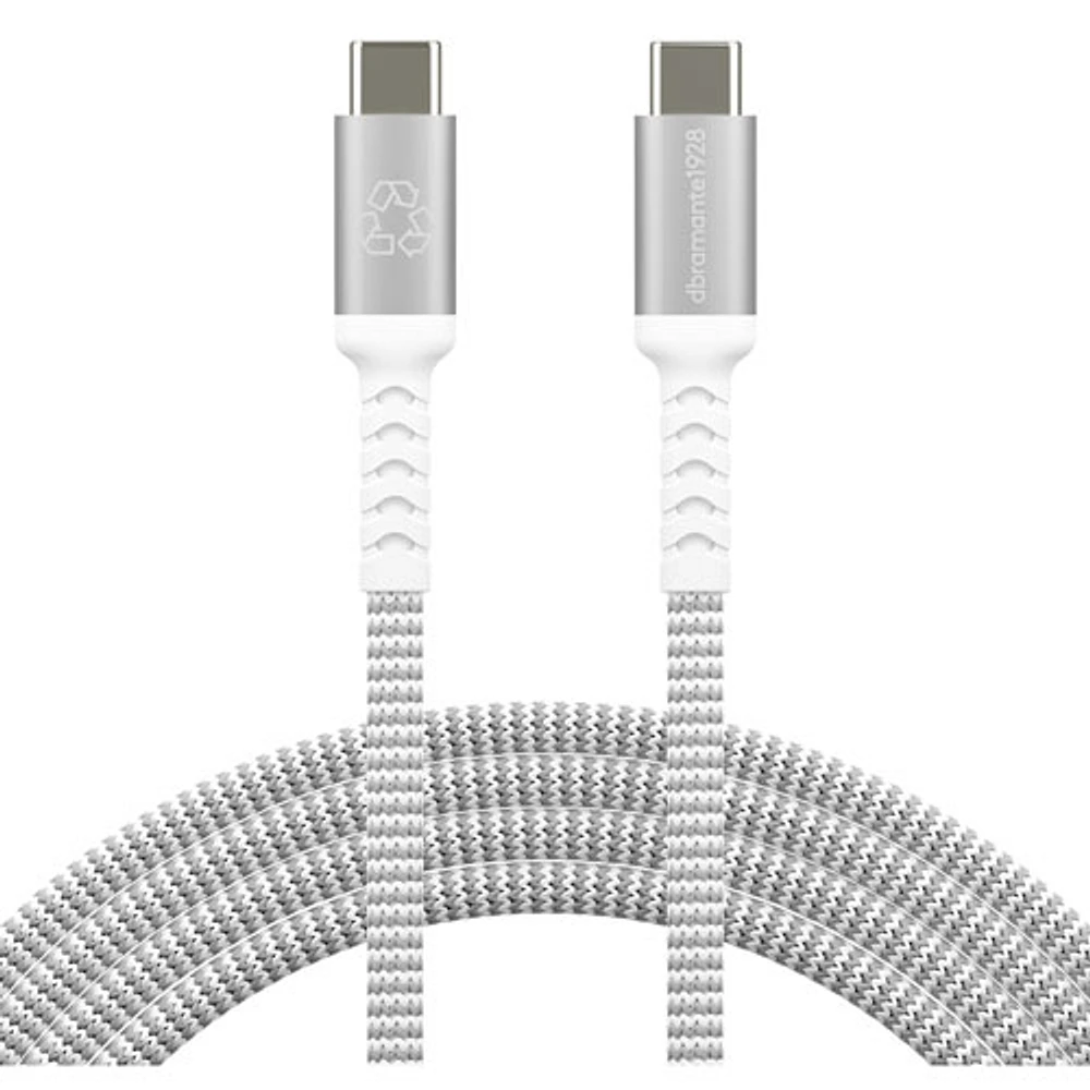 dbramante1928 2.5m (8ft) USB-C to USB-C Braided Cable (DB-CB25CCGRU511) - White