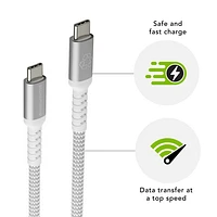 dbramante1928 2.5m (8ft) USB-C to USB-C Braided Cable (DB-CB25CCGRU511) - White