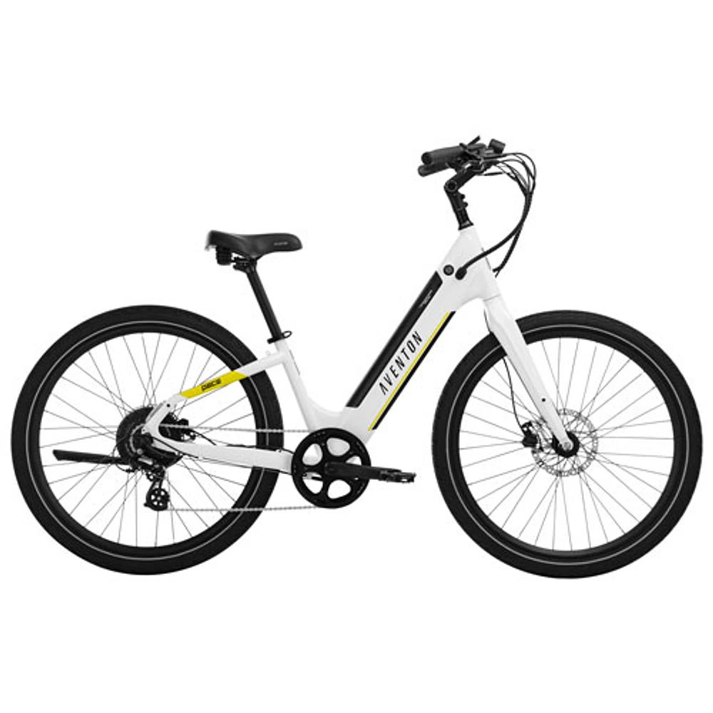 Avento Pace 500.3 Step Through Electric City Bike (500W Motor/96km Range/32km/h Top Speed) - Large - Ghost White