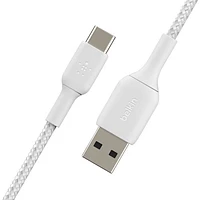 Câble tissé USB-A à USB-C de 2 m (6,6 pi) BoostCharge de Belkin (CAB002bt2MWH)