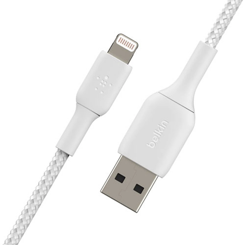 Belkin BoostCharge Braided 2m (6.6 ft.) USB-A to Lightning Cable (CAA002bt2MWH)