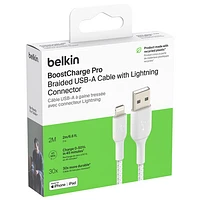 Belkin BoostCharge Braided 2m (6.6 ft.) USB-A to Lightning Cable (CAA002bt2MWH)