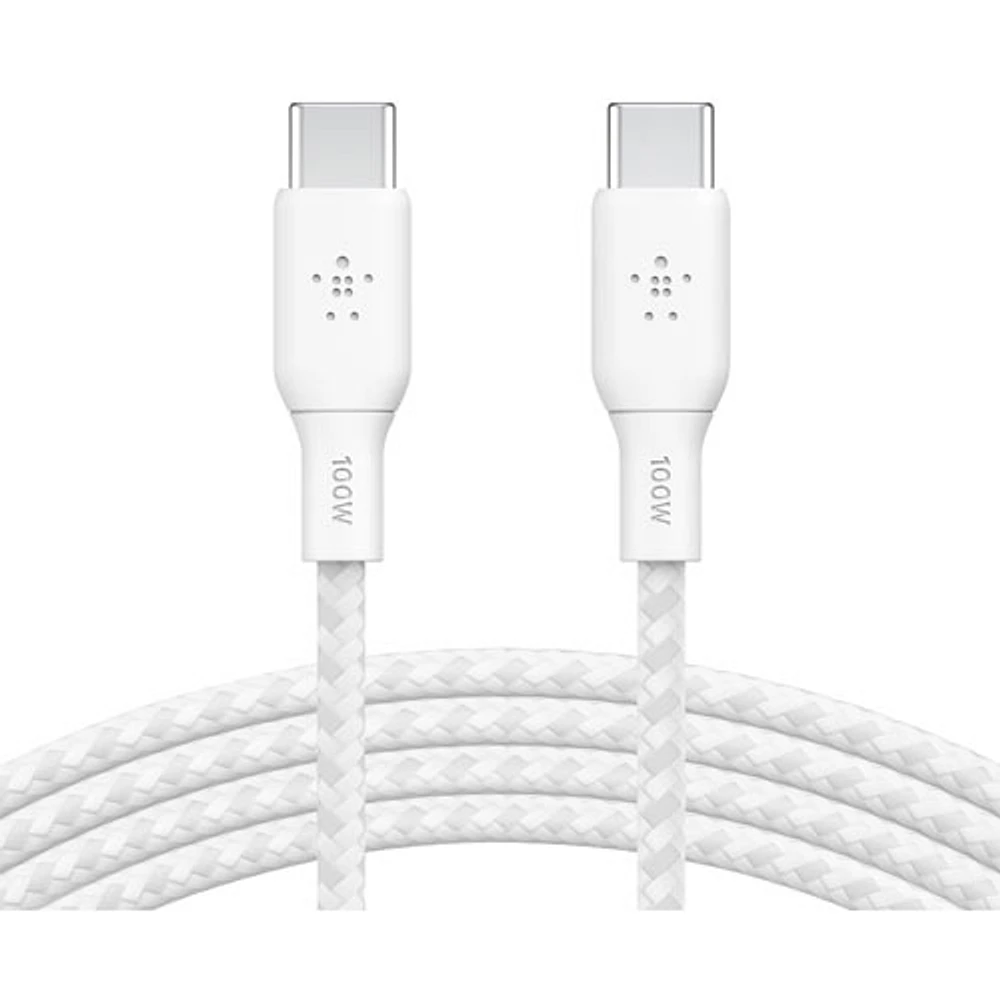 Belkin BoostCharge Braided 2m (6.6 ft.) USB-C to USB-C 100W Cable (CAB014bt2MWH)