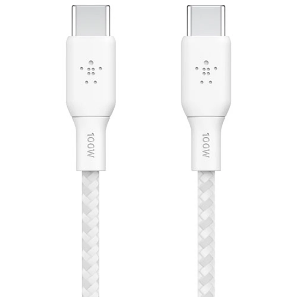 Câble tissé USB-C à USB-C de 100 W de 2 m (6,6 pi) BoostCharge de Belkin (CAB014bt2MWH)