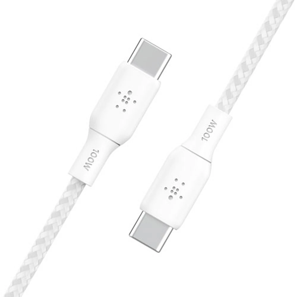 Belkin BoostCharge Braided 2m (6.6 ft.) USB-C to USB-C 100W Cable (CAB014bt2MWH)