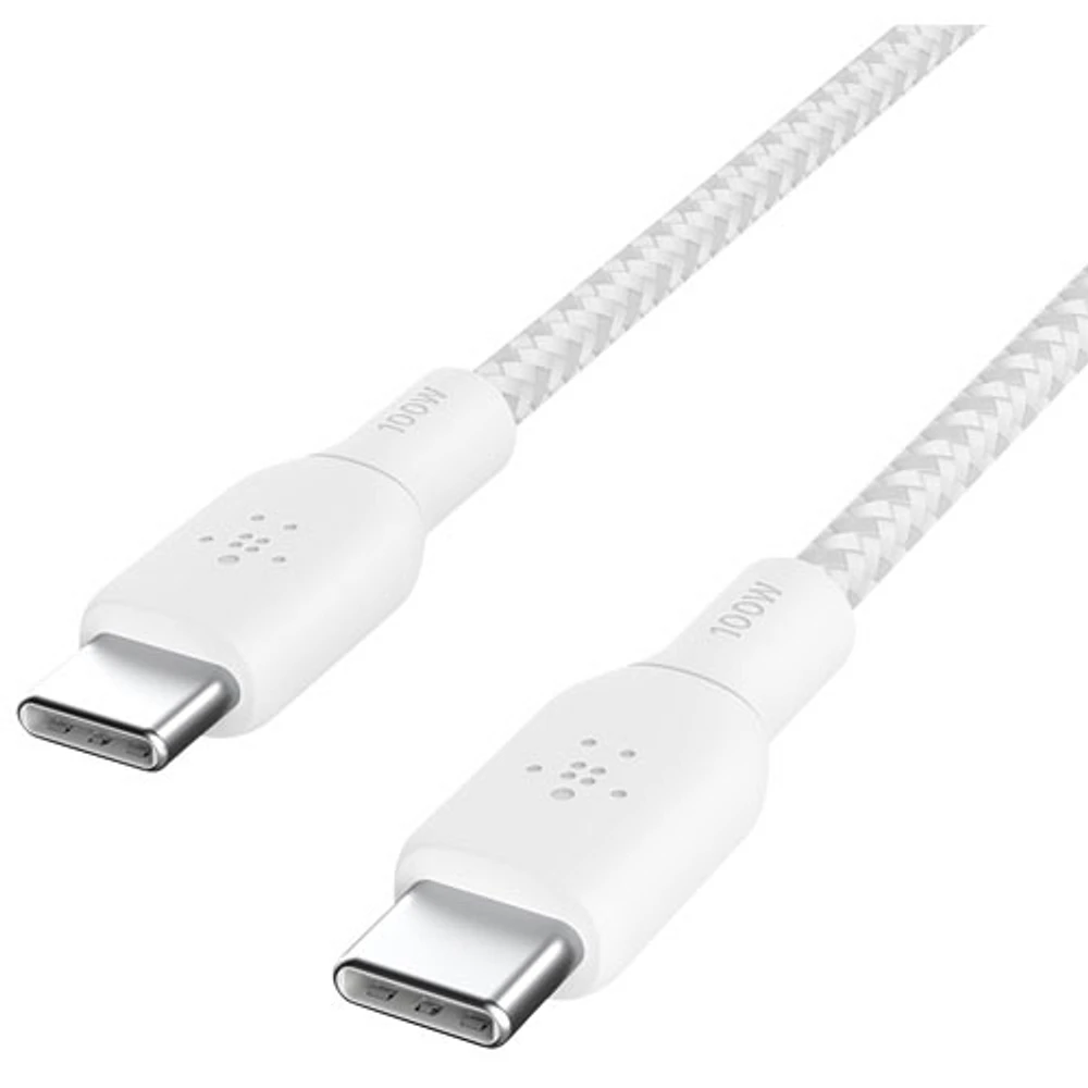 Câble tissé USB-C à USB-C de 100 W de 2 m (6,6 pi) BoostCharge de Belkin (CAB014bt2MWH)