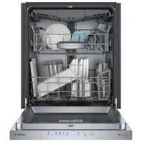 Lave-vaisselle encastrable 24 po 38 dB, cuve inox et 3e panier série 500 de Bosch (SHP95CM5N) - Inox