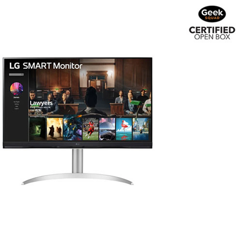 Open Box - LG 32" UHD 60Hz 5ms GTG IPS LCD Smart Monitor (32SQ730S-W) - White