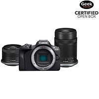 Open Box - Canon EOS R100 Mirrorless Camera with 18-45mm IS STM & 55-210mm Zoom Lens Kit