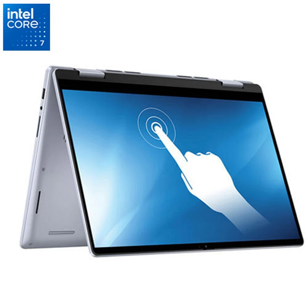 Portable 2-en-1 à écran tactile de 14 po Inspiron de Dell - Bleu glacier (Core 7 150U d'Intel/RAM 16 Go/SSD 1 To)