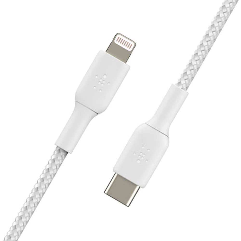 Belkin BoostCharge Braided 2m (6.6 ft.) USB-C to Lightning Cable - White