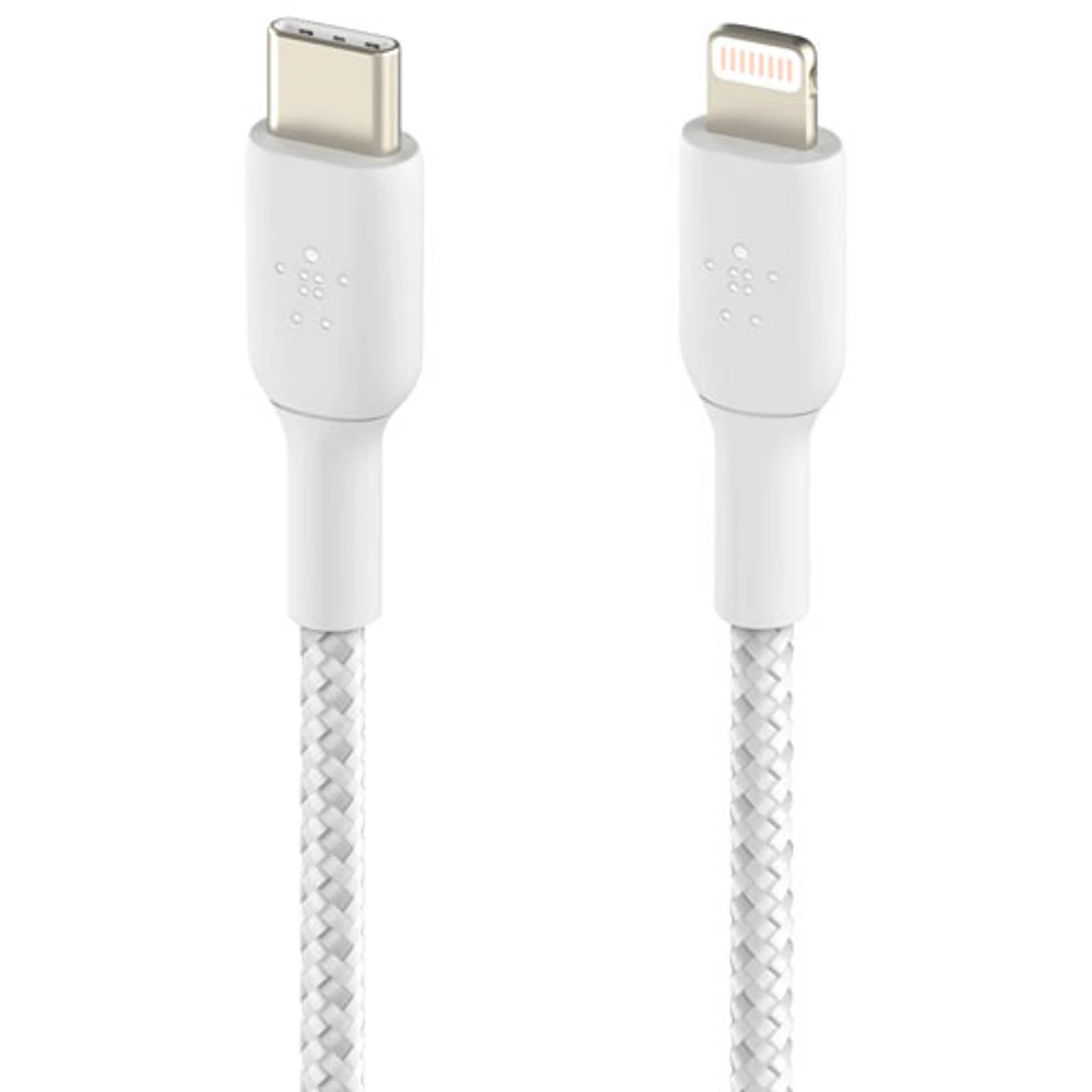 Belkin BoostCharge Braided 2m (6.6 ft.) USB-C to Lightning Cable - White