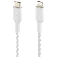 Belkin BoostCharge Braided 2m (6.6 ft.) USB-C to Lightning Cable - White