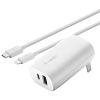 Belkin BoostCharge Braided 2m (6.6 ft.) USB-C to Lightning Cable - White