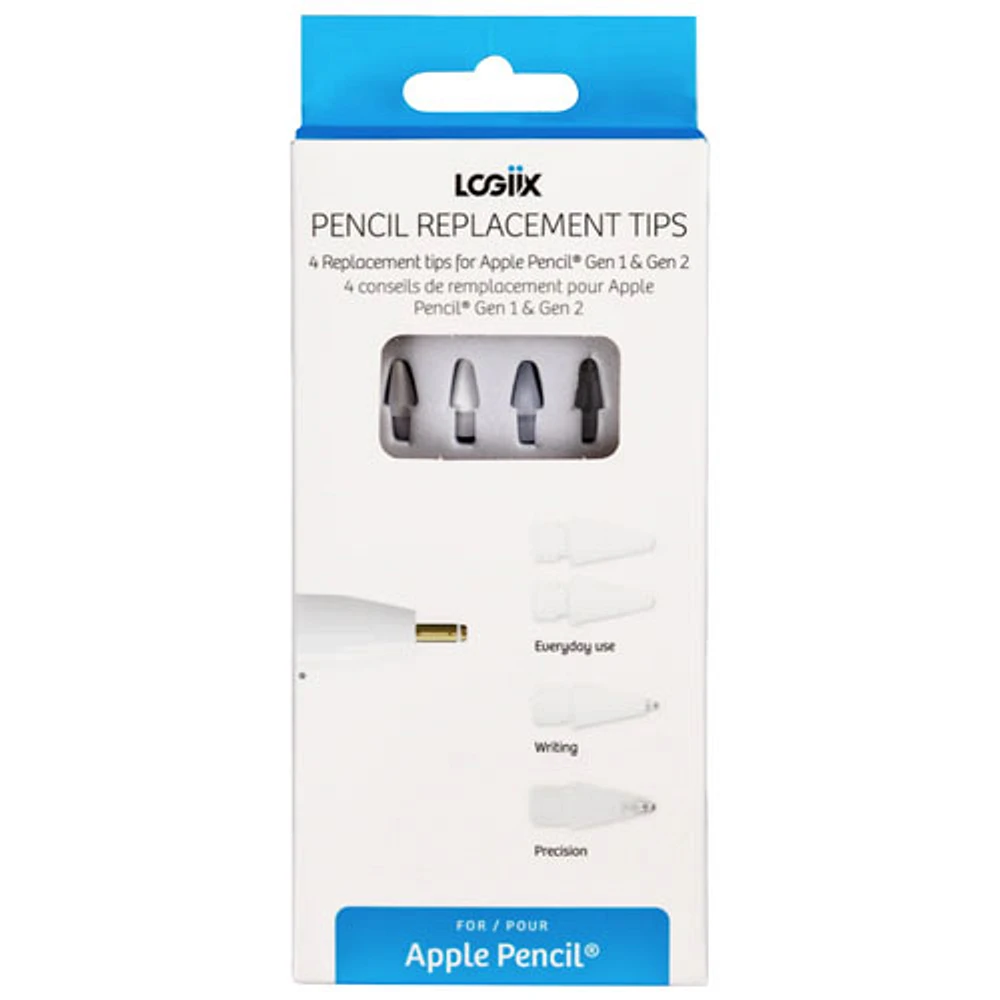 LOGiiX Pencil Replacement Tips - 4-Pack - White