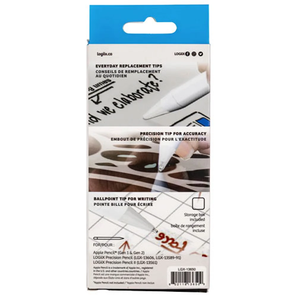 Pointes de rechange pour Pencil de LOGiiX - Paquet de 4 - Blanc