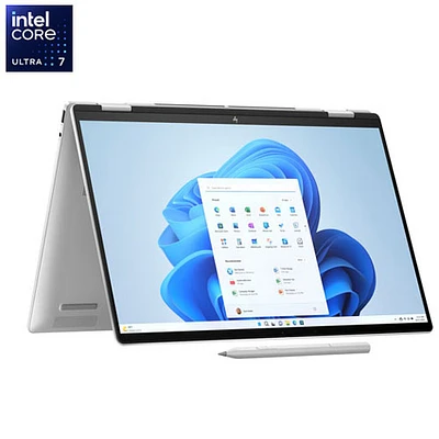 Portable 2-en-1 de 16 po Envy x360 de HP - Argent glacier (Core Ultra 7 155U d'Intel/RAM 16 Go/SSD 1 To)