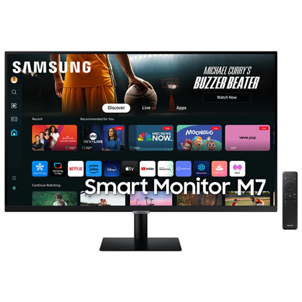 Moniteur intelligent USB-C ACL VA Ultra HD 4K 60 Hz de 32 po de Samsung avec temps de réponse de 4 ms gris à gris (LS32DM702UNXGO) - Noir