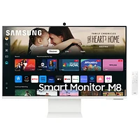 Moniteur USB-C ACL VA Ultra HD 4K 60 Hz de 32 po de Samsung avec temps de réponse de 4 ms gris à gris (LS32DM801UNXZA) - Blanc chaud