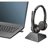 HP Poly Savi 8220 On-Ear Noise Cancelling Bluetooth Headset - Black