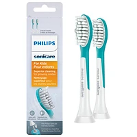 Têtes de remplacement pour brosse à dents Sonicare pour enfants de Philips - Paquet de 2 - Blanc