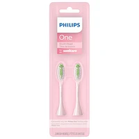 Têtes de remplacement pour brosse à dents Philips One de Sonicare - Paquet de 2 - Rose Manhattan