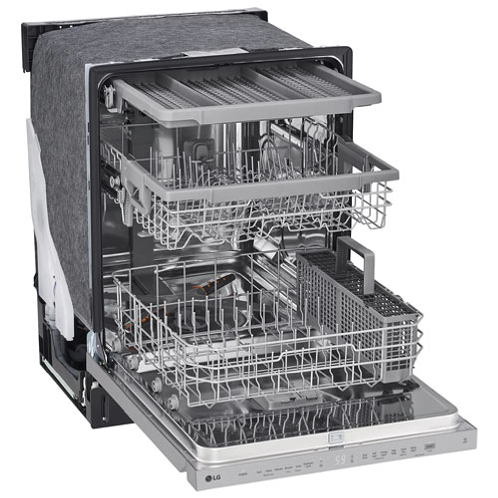 Lave-vaisselle encastrable 24 po 48 dB avec troisième panier de LG (LDPN454HT) - Acier inoxydable