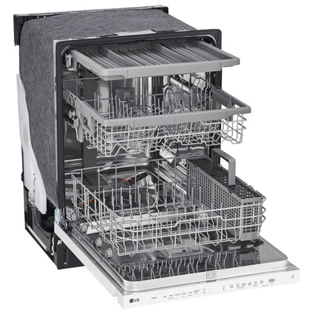 Lave-vaisselle encastrable 24 po 48 dB avec troisième panier de LG (LDPN4542W) - Blanc