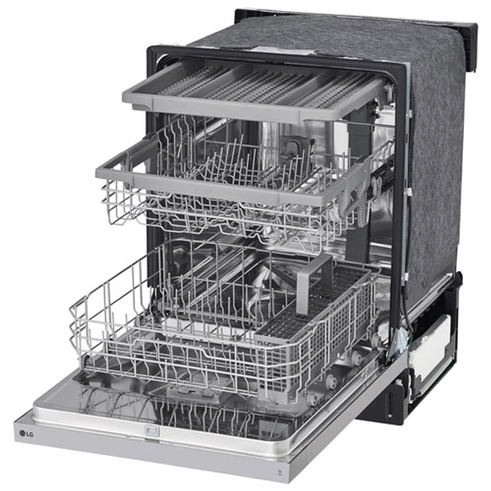 Lave-vaisselle encastrable 24 po 50 dB avec troisième panier de LG (LDFC3532S) - Acier inoxydable