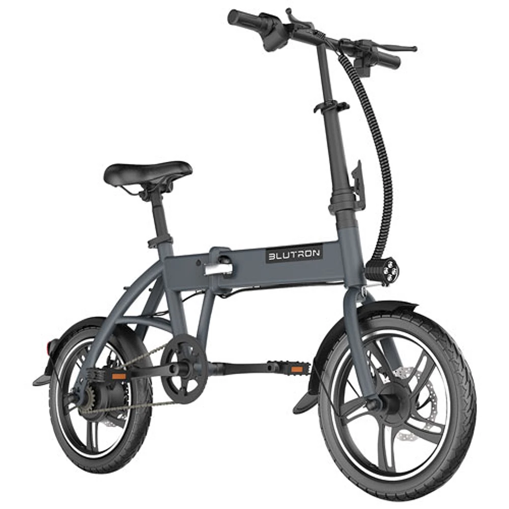 Blutron EB380F 350W Foldable Electric Bike (Up to 40km Battery Range / 32km/h Top Speed) - Grey - Exclusive Retail Partner