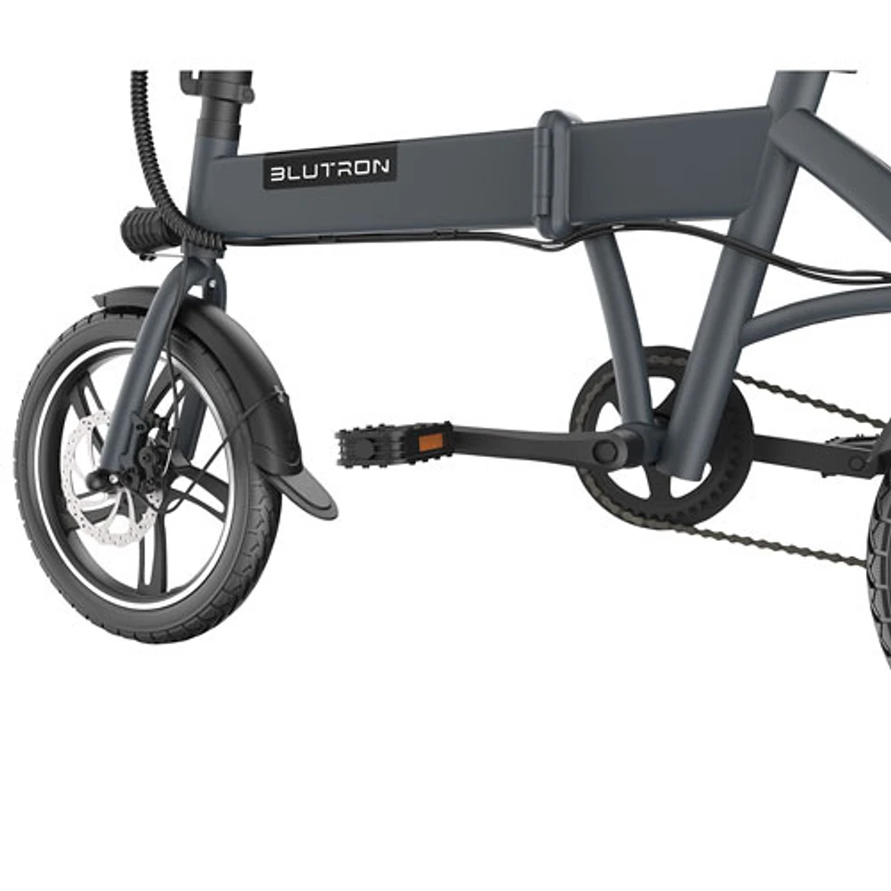 Blutron EB380F 350W Foldable Electric Bike (Up to 40km Battery Range / 32km/h Top Speed) - Grey - Exclusive Retail Partner