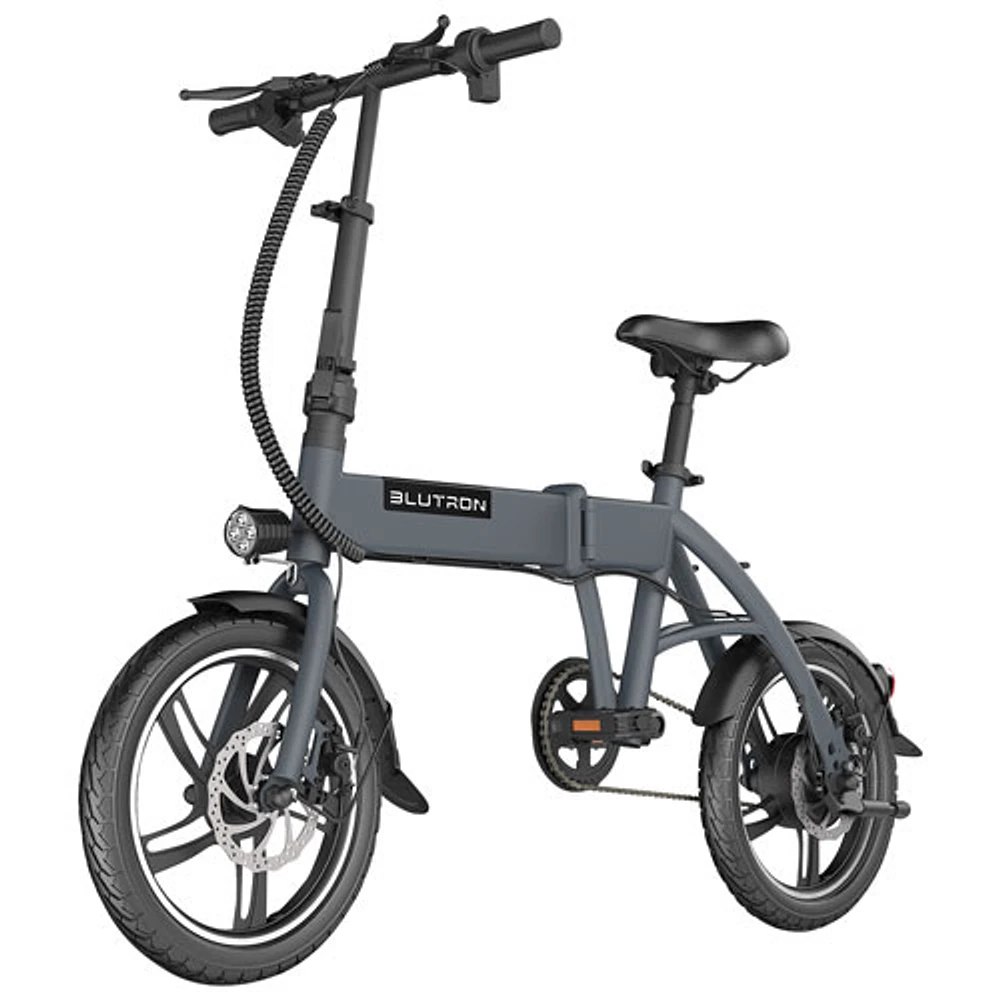 Blutron EB380F 350W Foldable Electric Bike (Up to 35km Battery Range / 28km/h Top Speed) - Grey - Exclusive Retail Partner