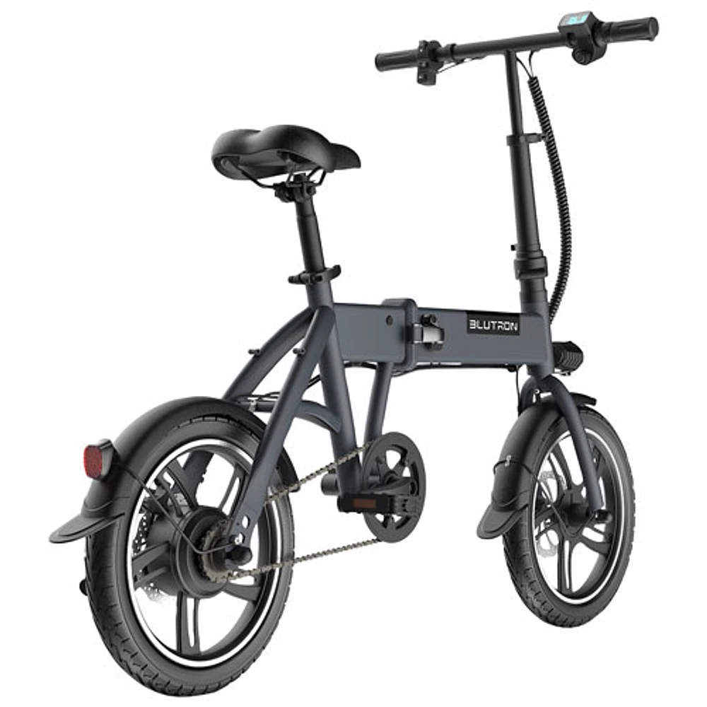 Blutron EB380F 350W Foldable Electric Bike (Up to 35km Battery Range / 28km/h Top Speed) - Grey - Exclusive Retail Partner