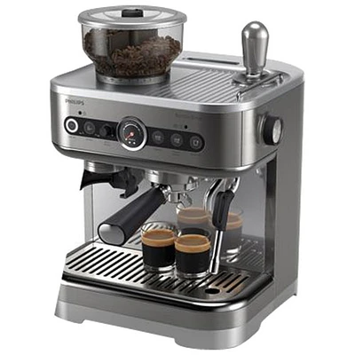 Philips Semi Automatic Espresso Machine with Single Bean Container - Silver/Stainless Steel