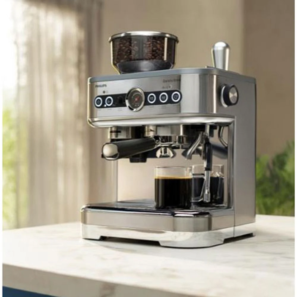 Philips Barista Brew Semi-Automatic Espresso Machine with Dual Bean Container - Silver/Stainless Steel