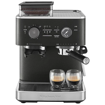 Machine à espresso semi-automatique avec moulin à café de KitchenAid - Noir fonte