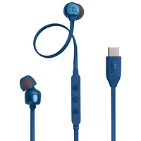 Écouteurs boutons à isolation sonore Tune 310C de JBL avec connecteur USB-C - Bleu