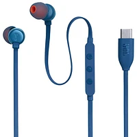 Écouteurs boutons à isolation sonore Tune 310C de JBL avec connecteur USB-C - Bleu