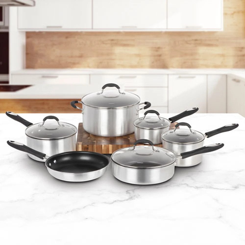 Cuisinart 11-Piece Aluminum Cookware Set - Brushed Silver