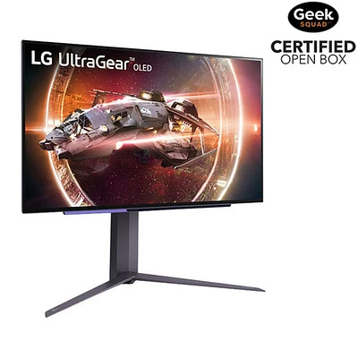 Boîte ouverte - Moniteur de jeu DEL DELO 240 Hz de 27 po UltraGear de LG avec temps de réponse de 0,03 ms gris à gris (27GS95QE-B) - Noir